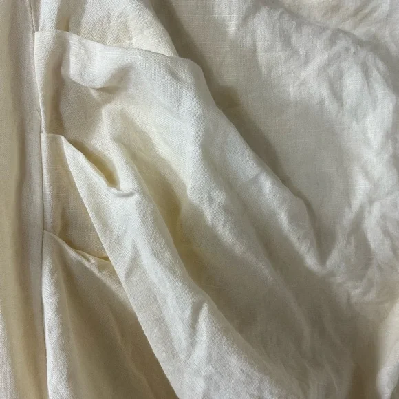 TopShop Women Size 4 Linen Blend Maxi Skirt Back Zip Back Slit & Side Runch NWT - Picture 5 of 10